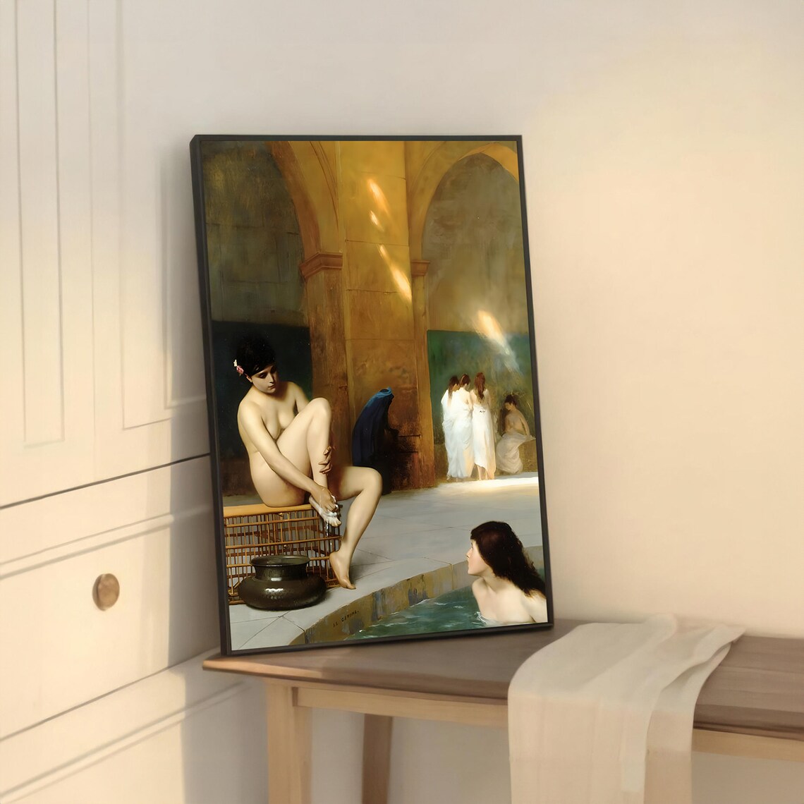 Elegant Ottoman Bathing Scene, Classic Decor - Image 5