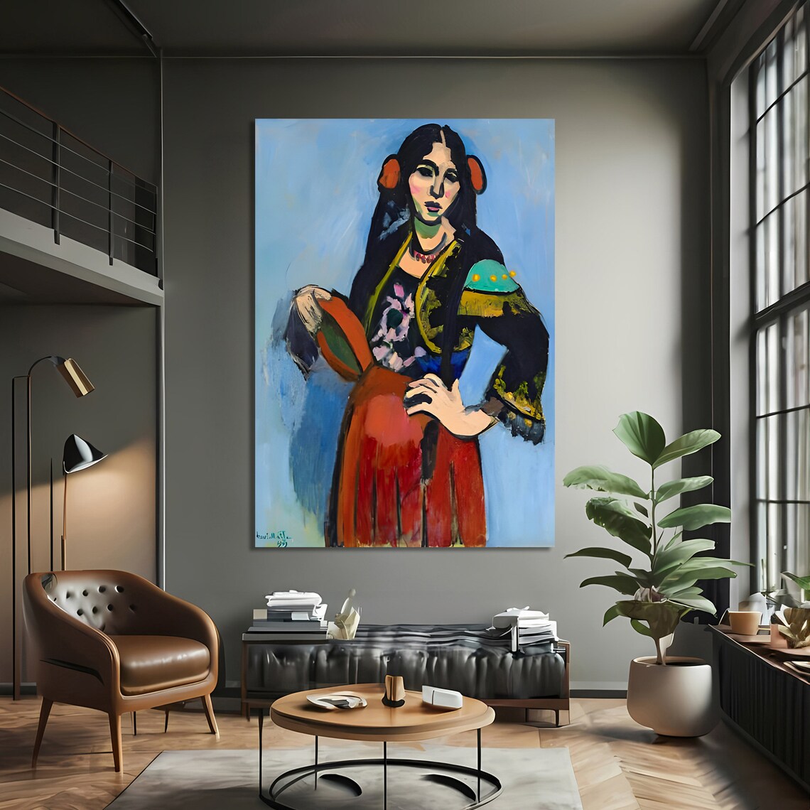 Henri Matisse Inspired Spanish Woman, Modern Abstract - Image 3