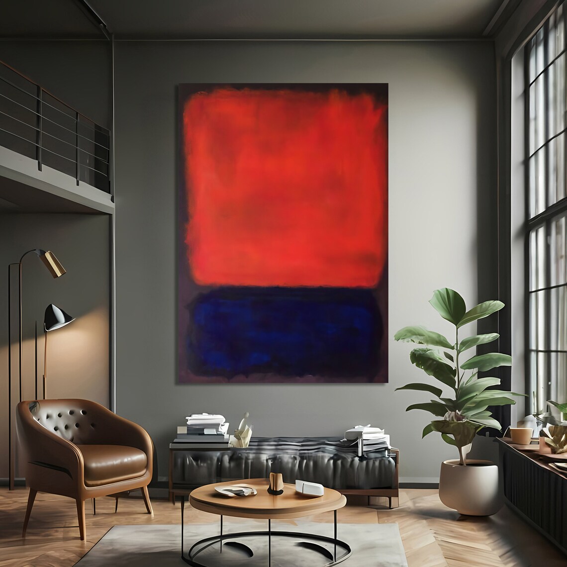 Modern Abstract Red And Blue, Inspired By Mark Rokhto - Image 4