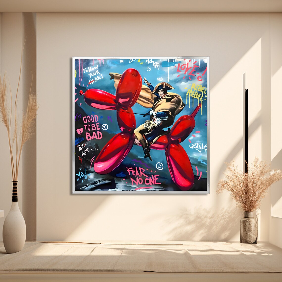 Rebel Rider Napoleon Graffiti, Bold Pop Art - Image 2