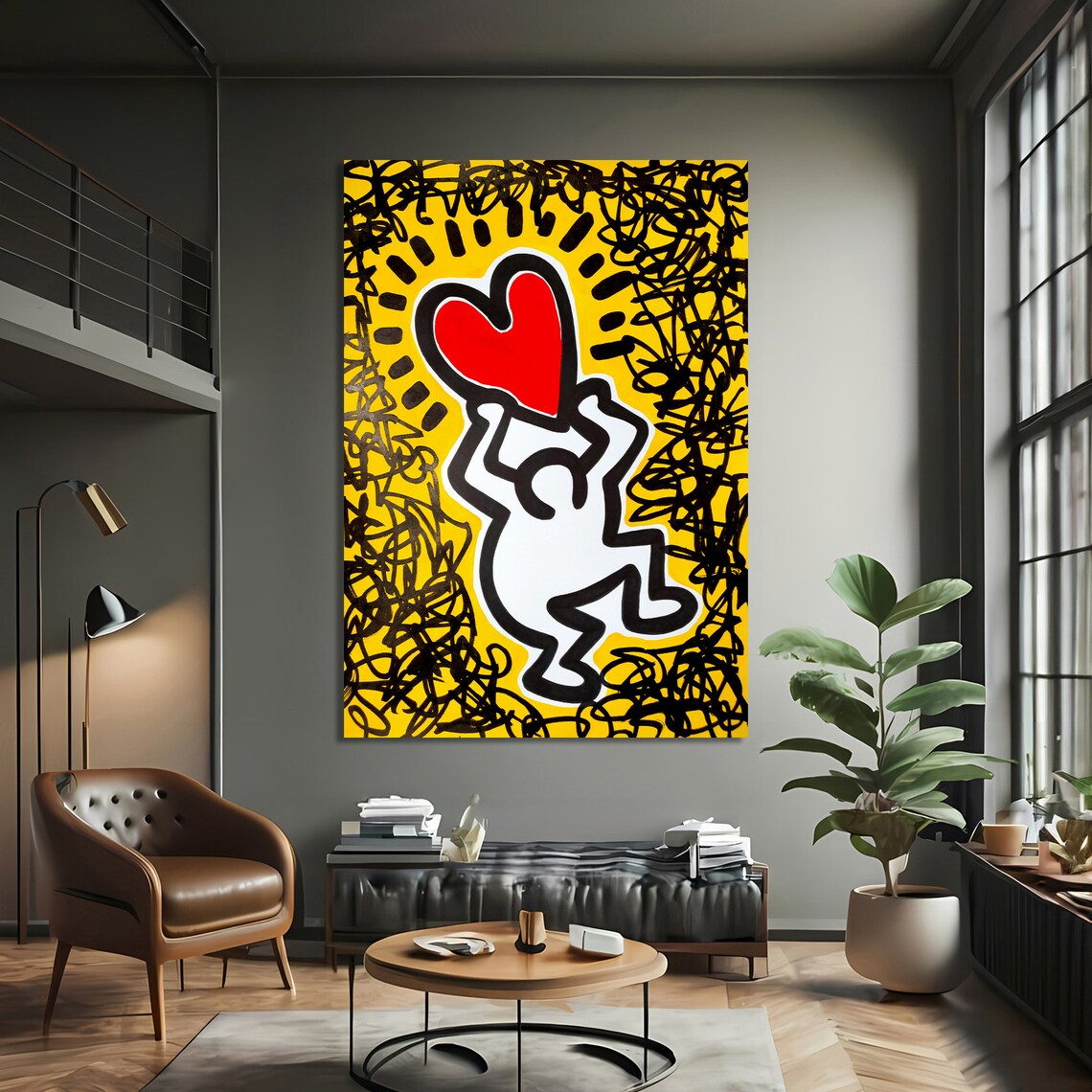 Playful Heart Graffiti Pop Art Inspired Decor - Image 2