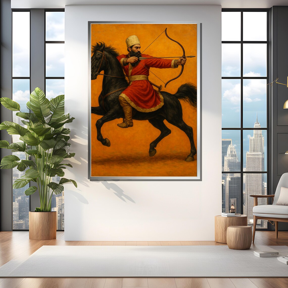 Turkic Archer On Horseback, Office Decor Art Print - Image 4