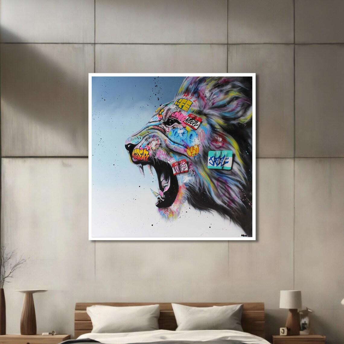 Graffiti Lion, Urban Street Art Poster - Image 3