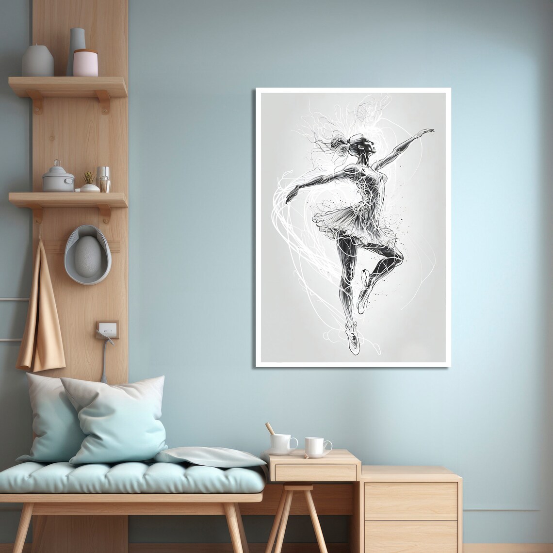 Graceful Ballet Dancer Sketch, Elegant Modern Art Print - Image 4