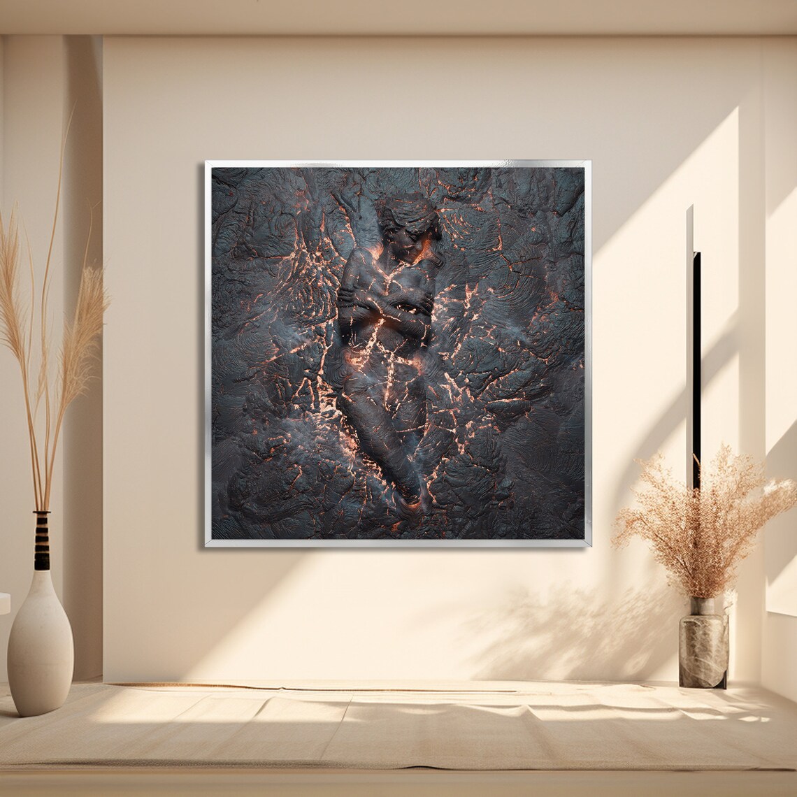 Ethereal Embrace, Abstract Figurative Wall Decor - Image 2