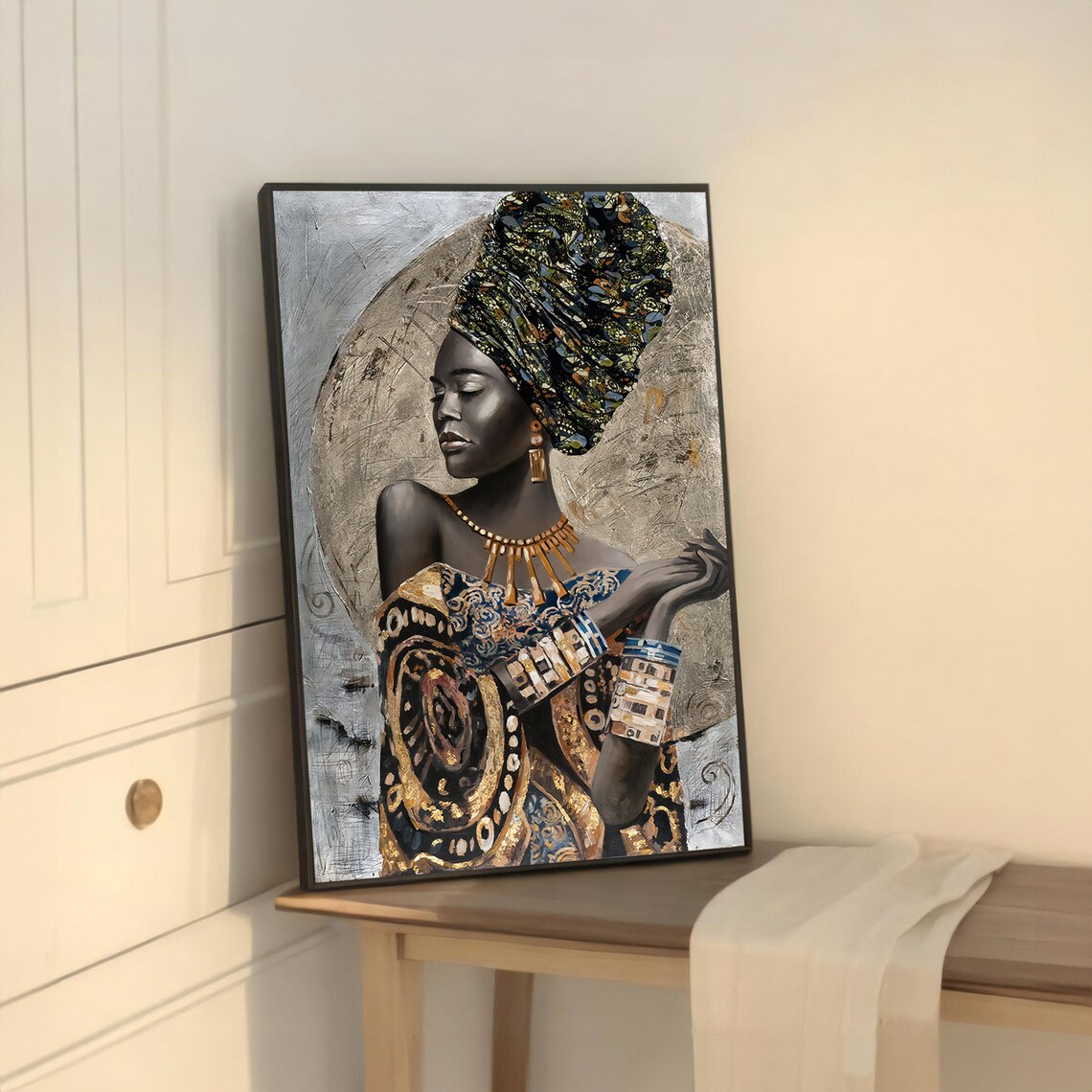 Elegant African Woman Cultural Portrait, Art Print - Image 5