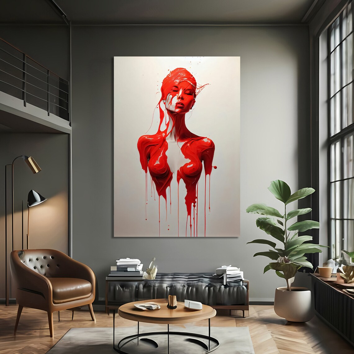 Dripping Red Beauty, Modern Contemporary Design - Image 4