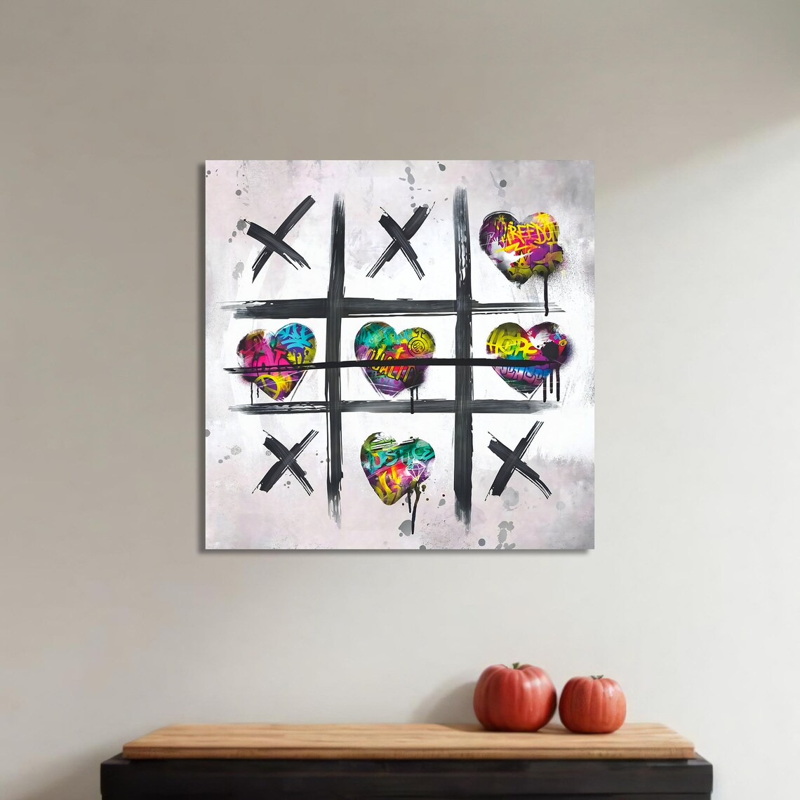 Tic Tac Toe Graffiti Heart, Urban Street Art Print - Image 4