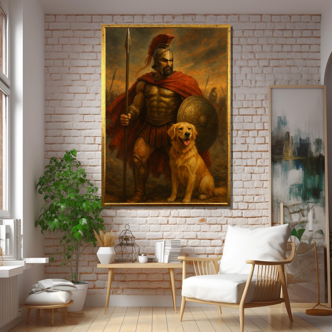 Ancient Warrior With Loyal Dog Wall Art Print - Image 5