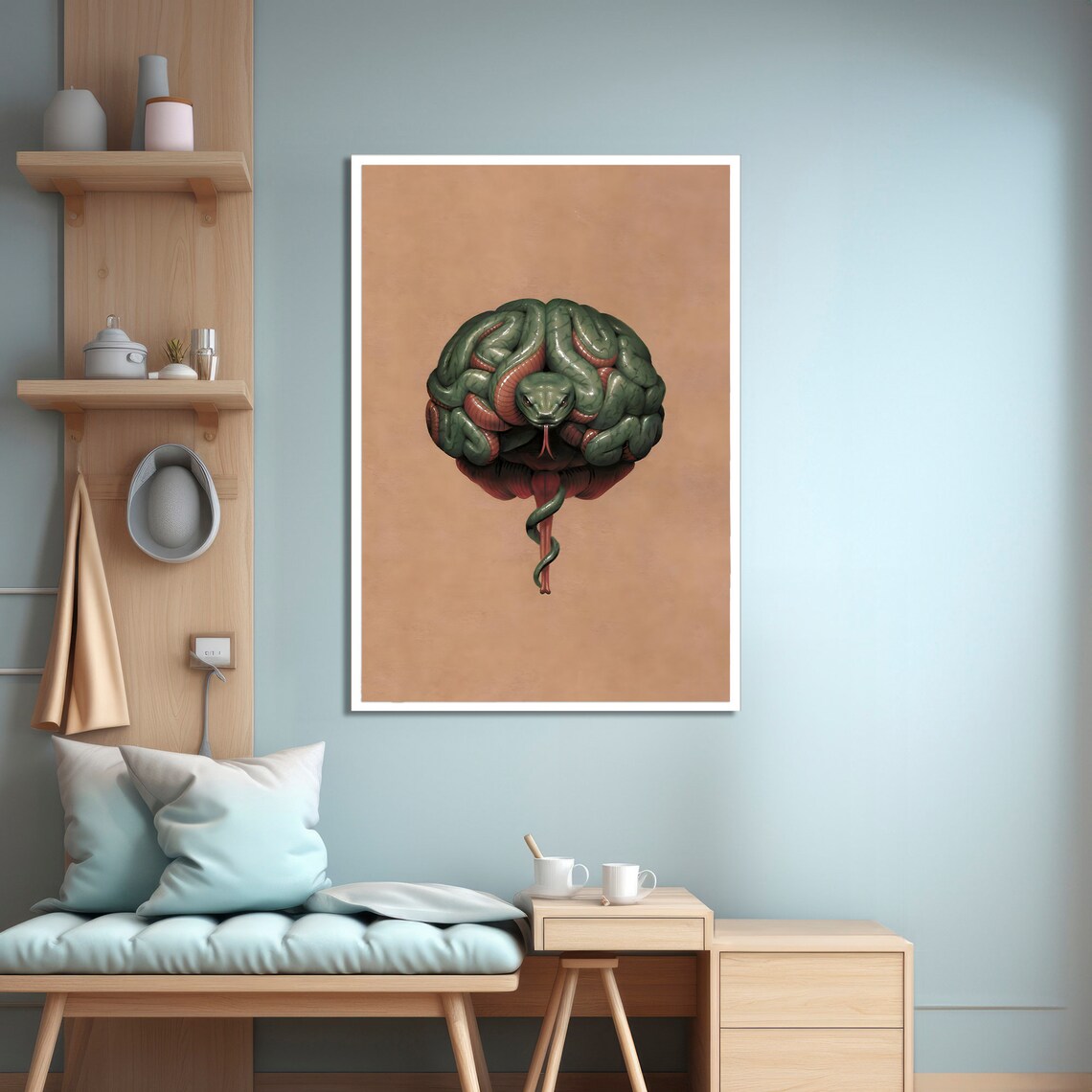 Snake And Brain Fusion, Modern Art Print - Image 4