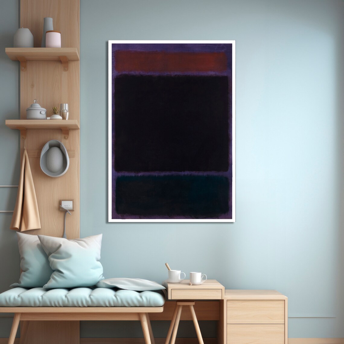 Deep Shades Of Purple And Black Abstract Art Print - Image 4