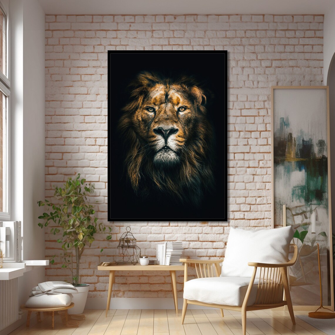 Majestic Lion Art Print, Bold Animal Painting - Image 2