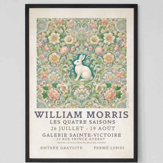 William Morris Style Art Print Gallery Poster Design Le Printemps Spring Four Seasons Wall Art Home Decor Vintage Style