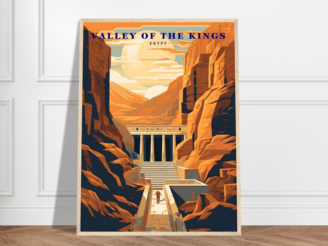 Valley of the Kings Egypt Canyon Temple Ancient Tombs Travel Poster