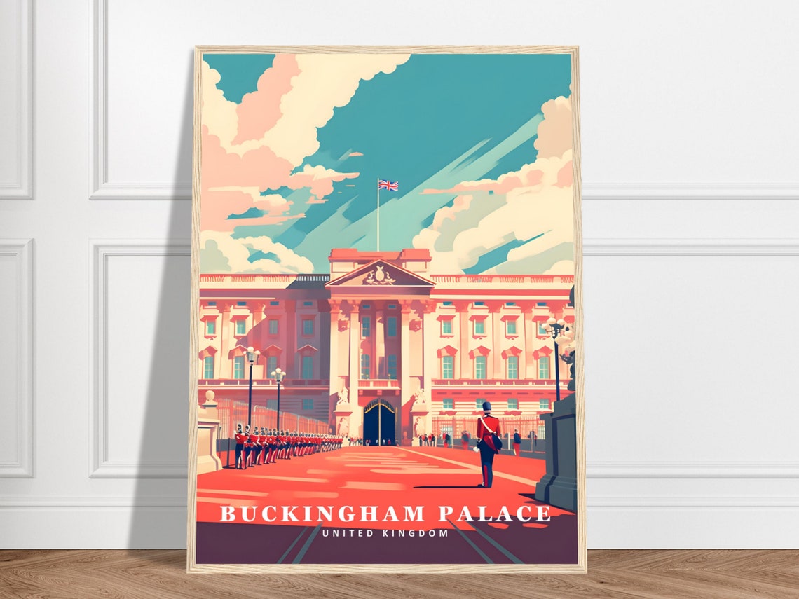 Buckingham Palace London United Kingdom Royal Guard Travel Poster