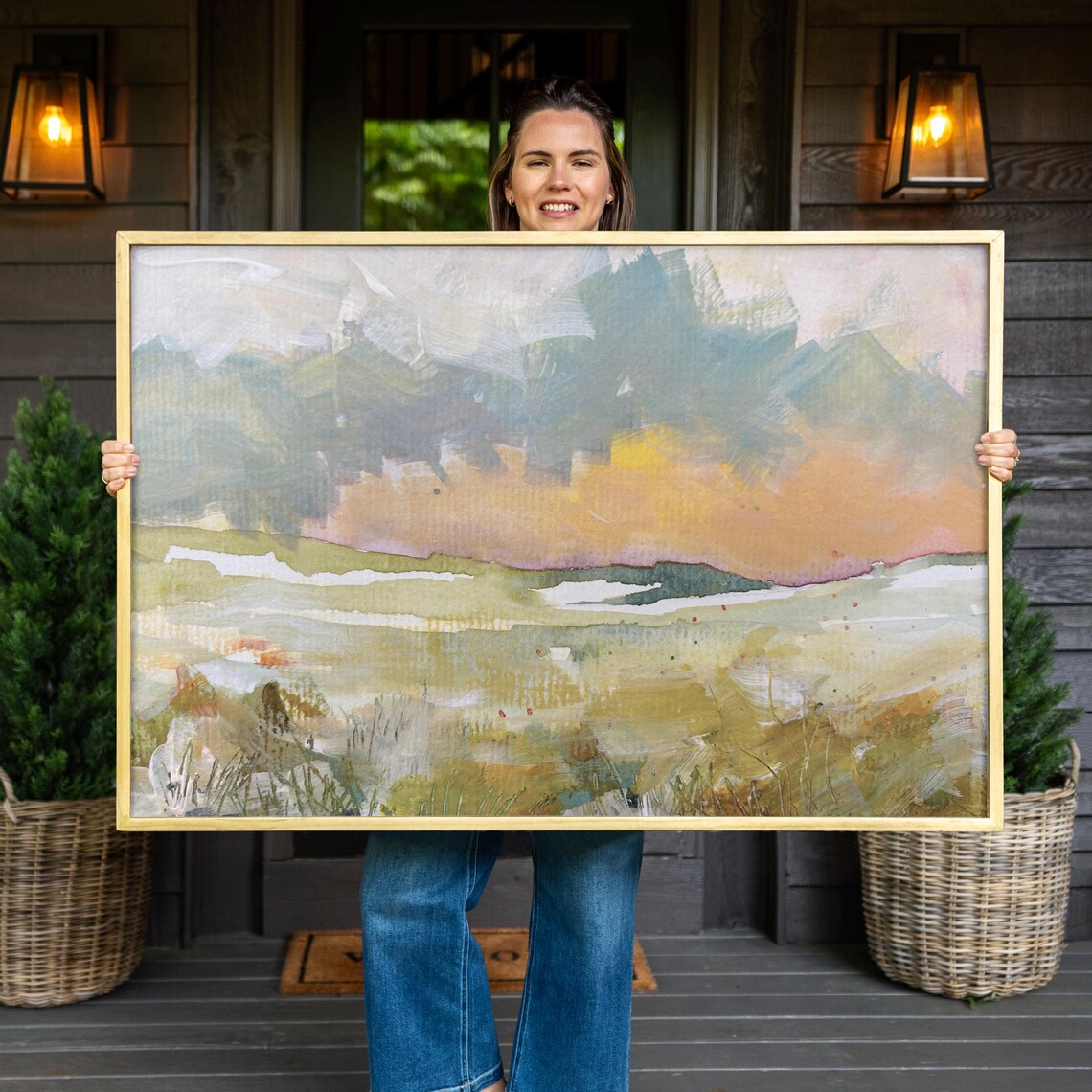 Abstract Oil Painting Landscape Wall Art Print