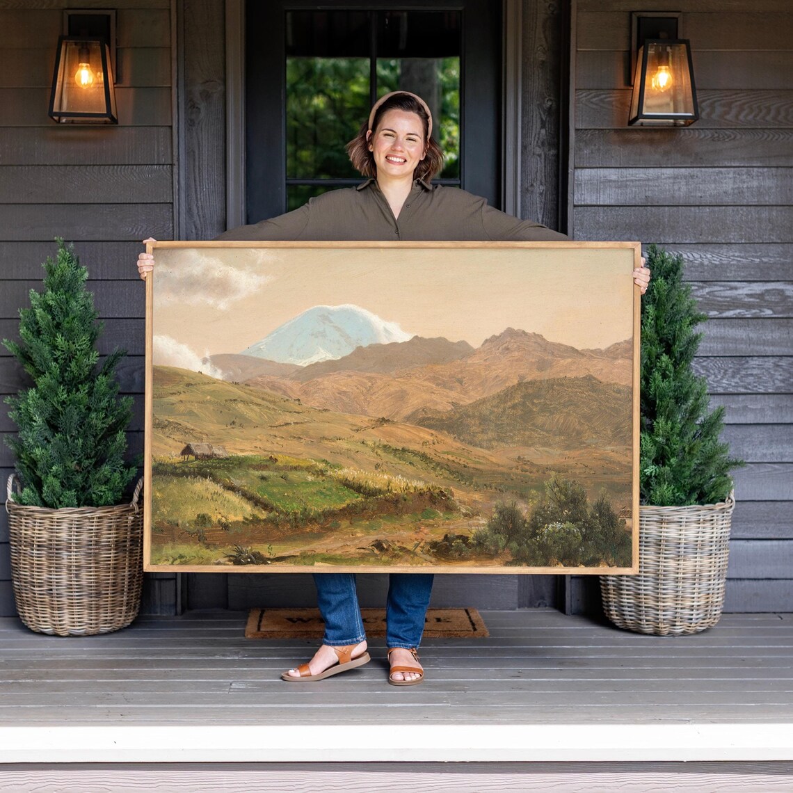 Mountain Landscape Oil Painting, Wall Art Print