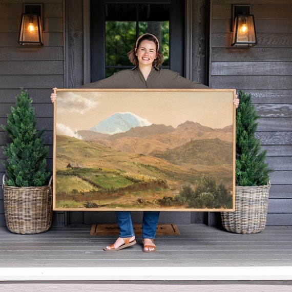Mountain Landscape Oil Painting, Wall Art Print