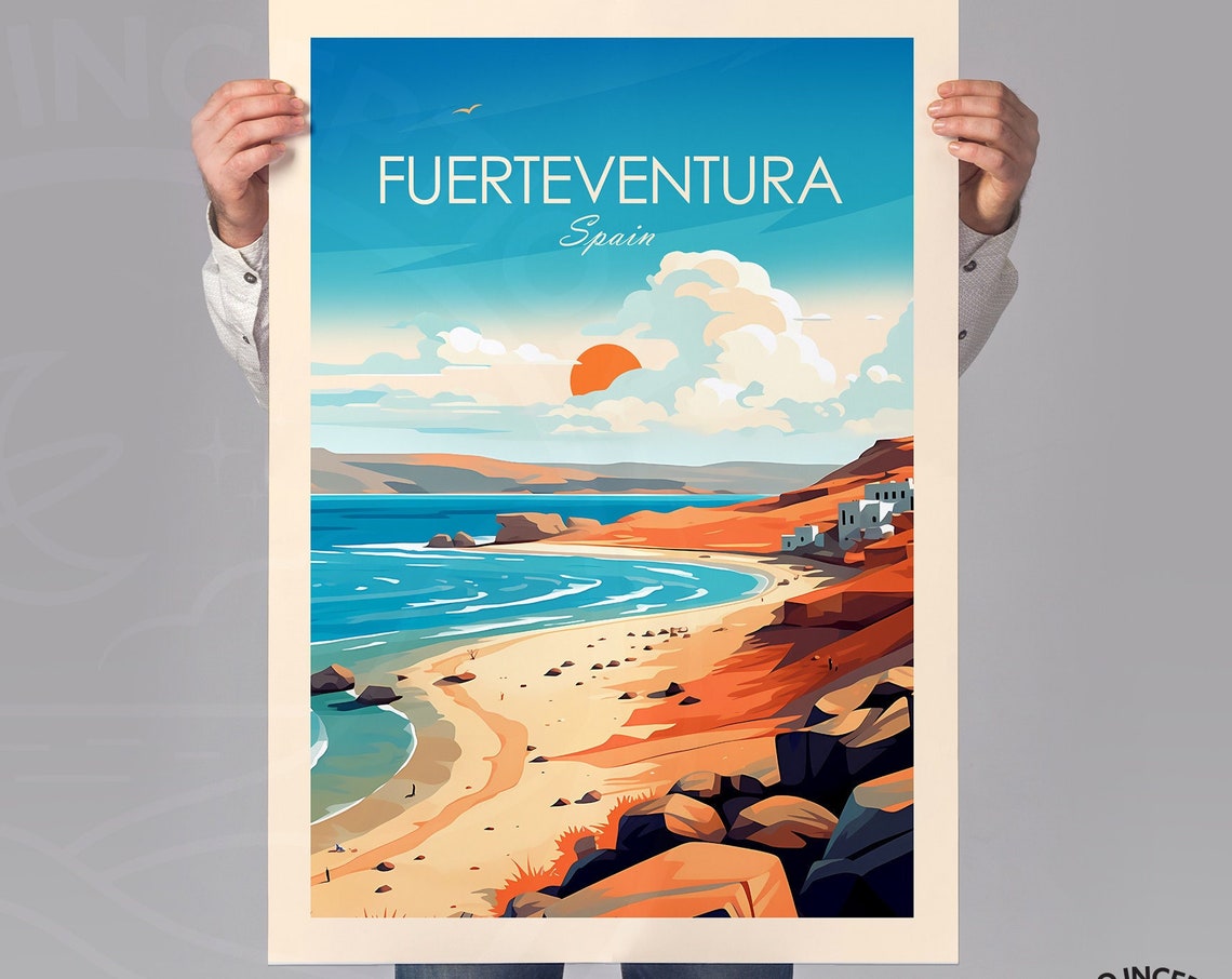 Fuerteventura Wall Art Travel Print Fuerteventura Spain Wall Hanging Home Decor Fuerteventura Gift Spain Poster Birthday Present - Image 2