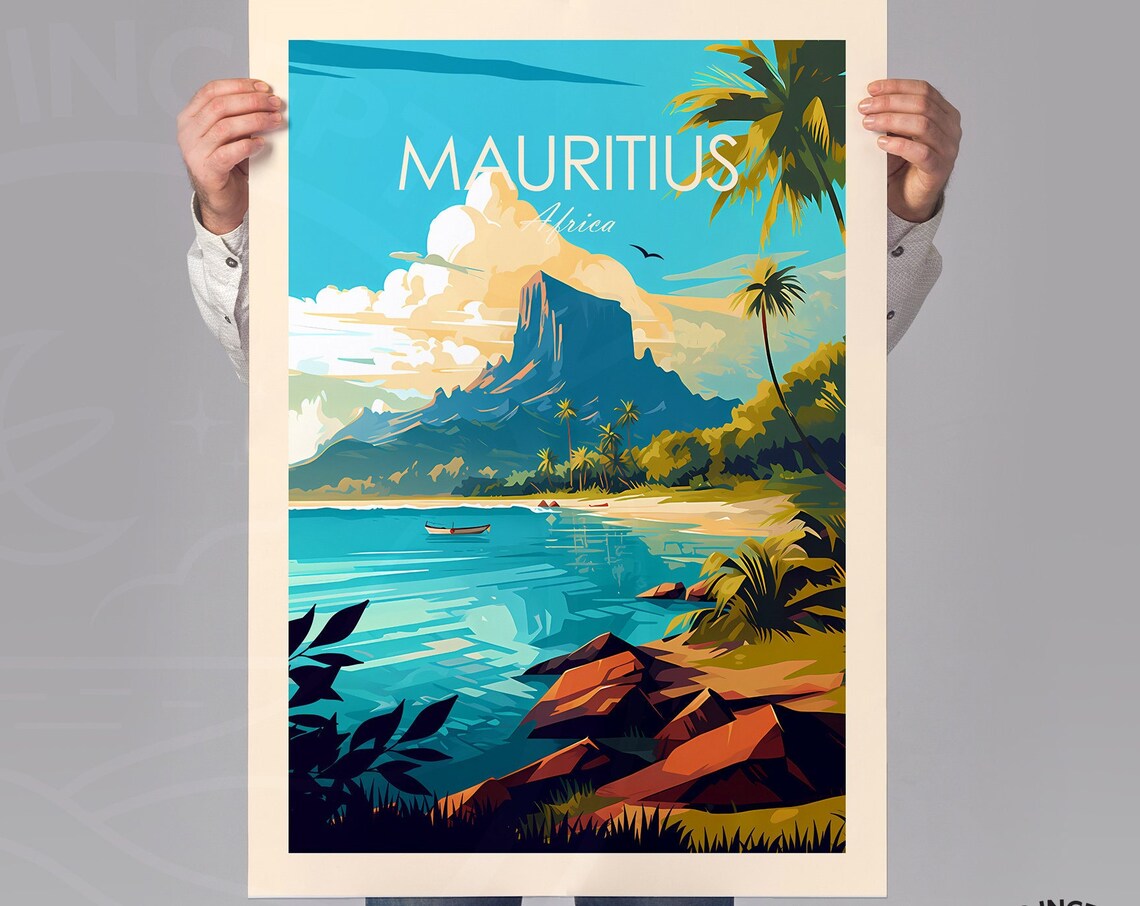 Mauritius Traditional Print, Indian Ocean Travel Poster - Image 2