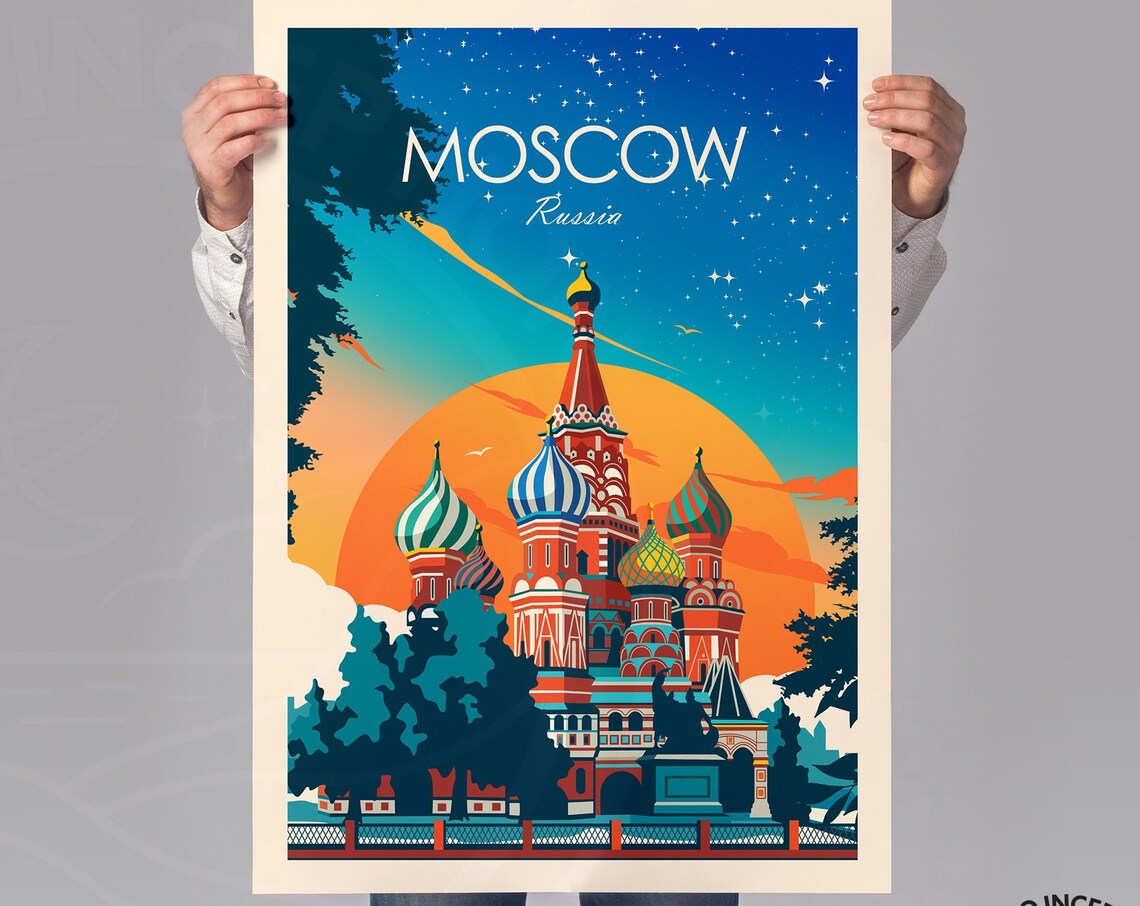 Moscow Russia Travel Print, Saint Basils Cathedral - Image 3