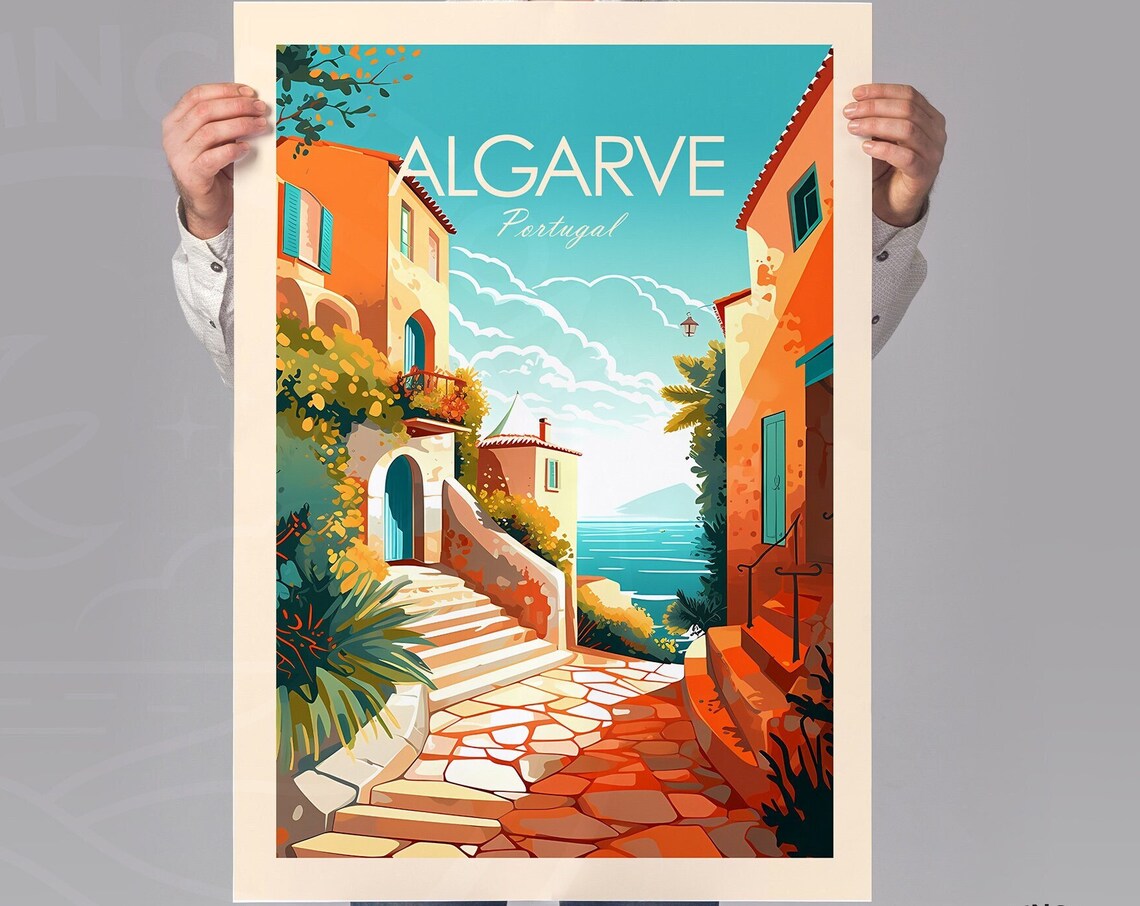 Algarve Portugal Travel Poster, European Wall Art - Image 2
