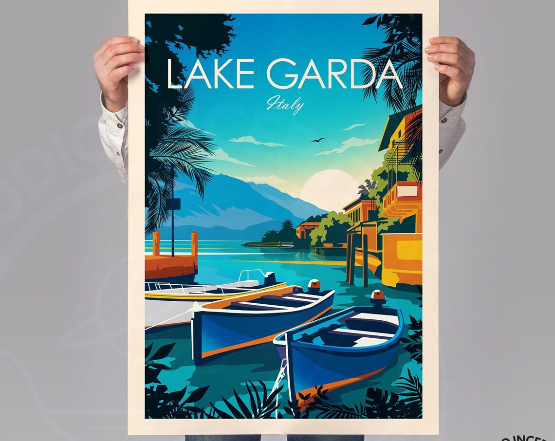 Lake Garda Italy Travel Gift Poster Print - Image 2