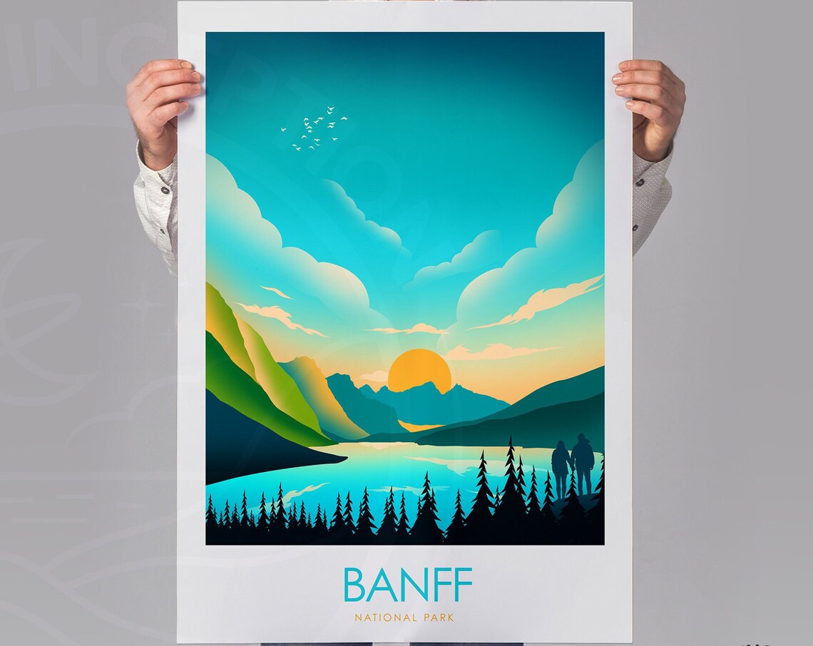 Banff Canadian National Park Travel Poster, Print - Image 2