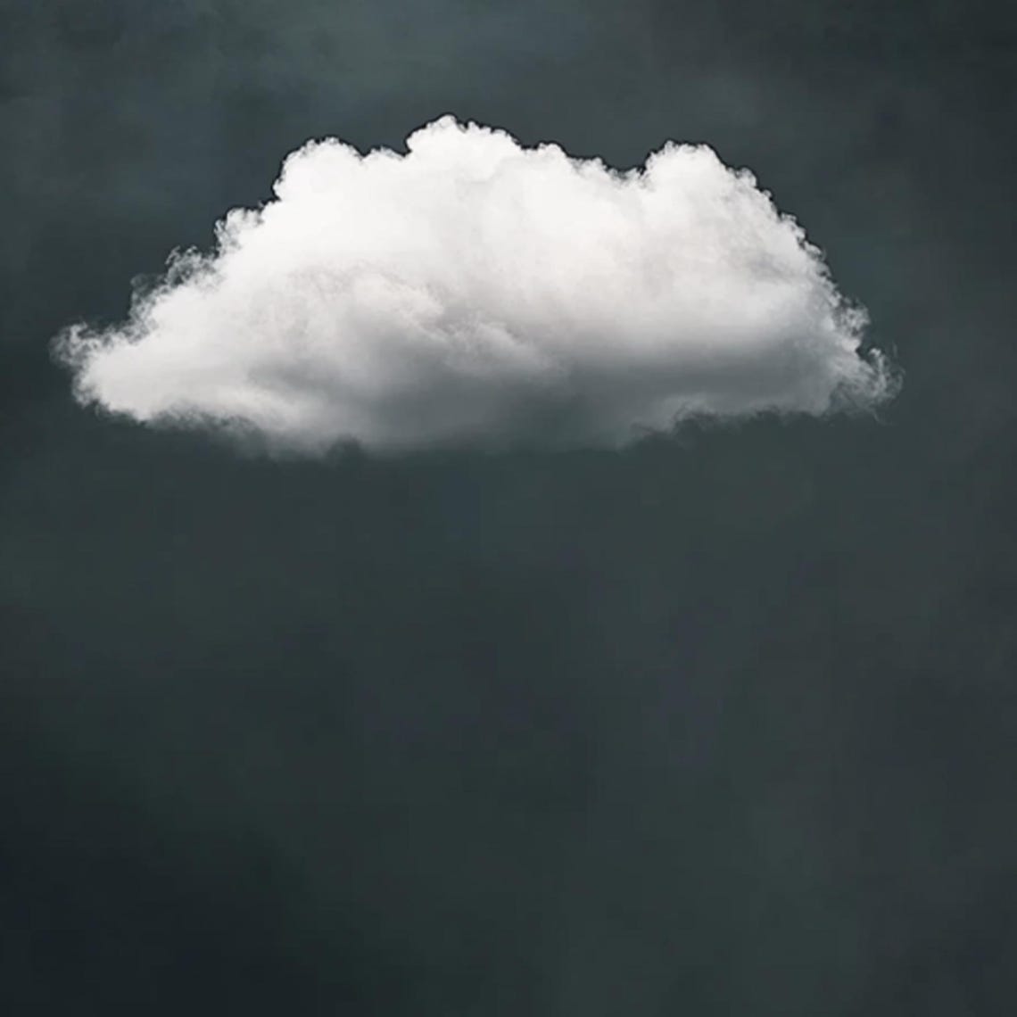 Lone White Cloud On Dark Night Sky Minimalist Art Wall Poster - Image 2