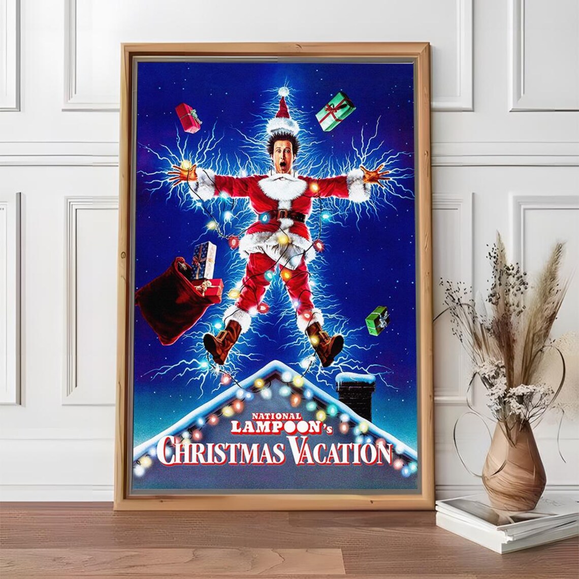 National Lampoons Christmas Vacation Clark Griswold Santa Lights Poster - Image 2