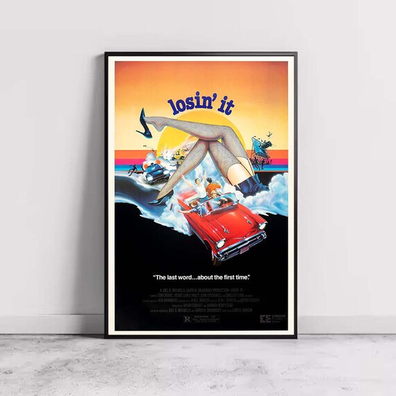 Losin It 1983 Tom Cruise Teen Comedy Red Convertible Sunset Poster