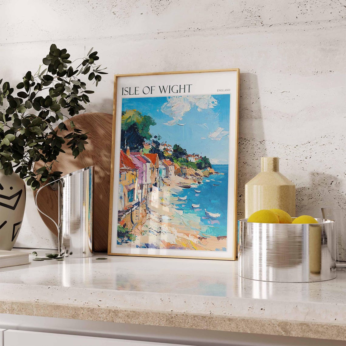 Isle Of Wight Poster Uk Travel Poster Coastal Wall Art British Decor Uk Home Decor Isle Of Wight Travel Print Island Poster Uk Decor - Image 2