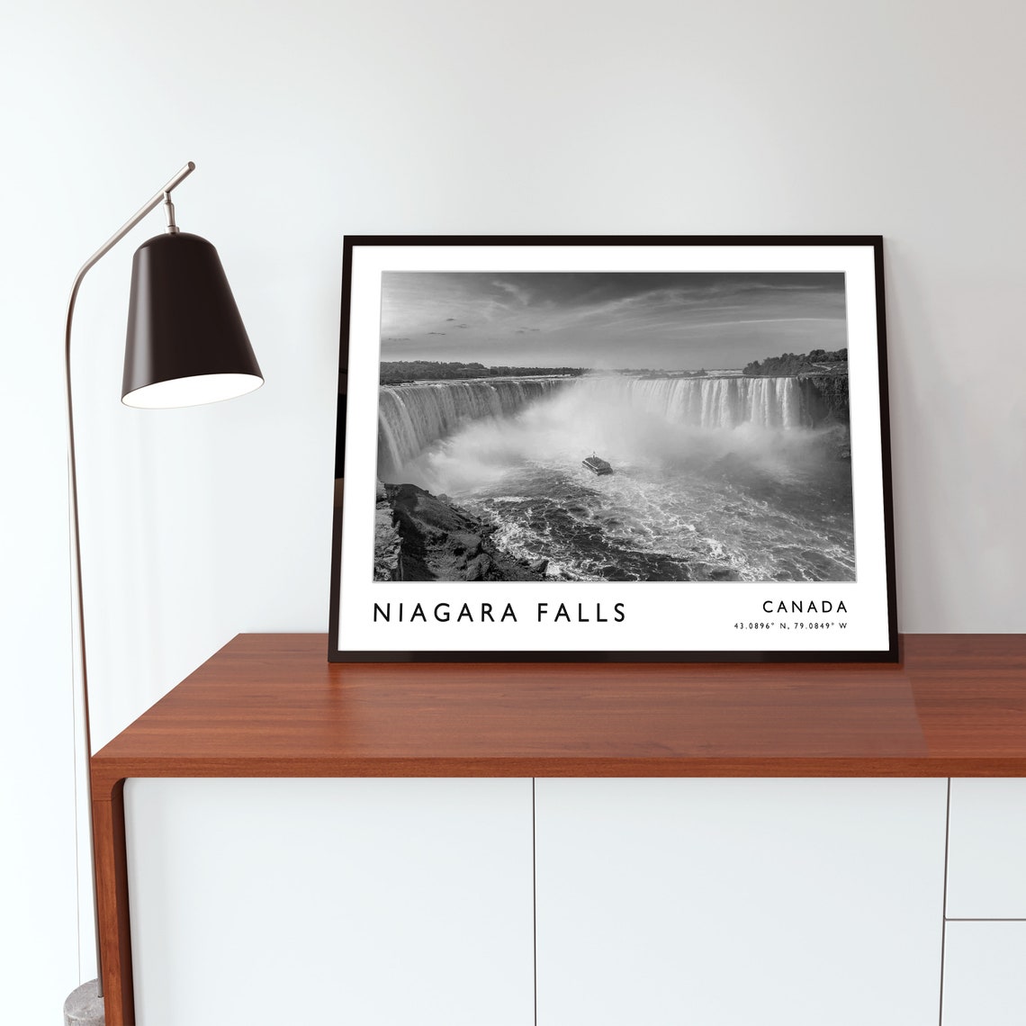 Niagara Falls Canada Black and White Falls Photography Travel Poster - Image 3