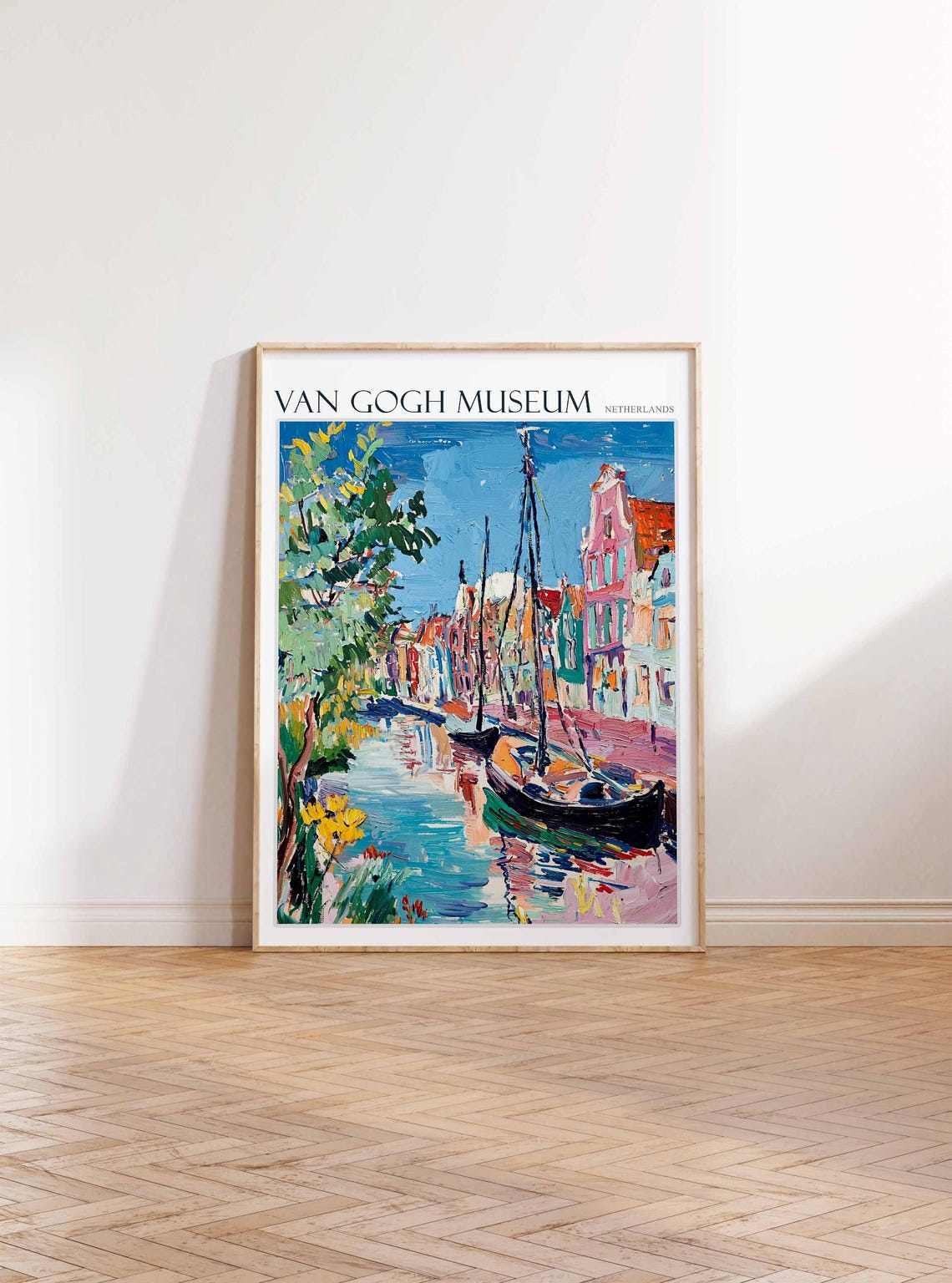 Van Gogh Museum Netherlands Canal Sailboats Impressionist Poster - Image 2