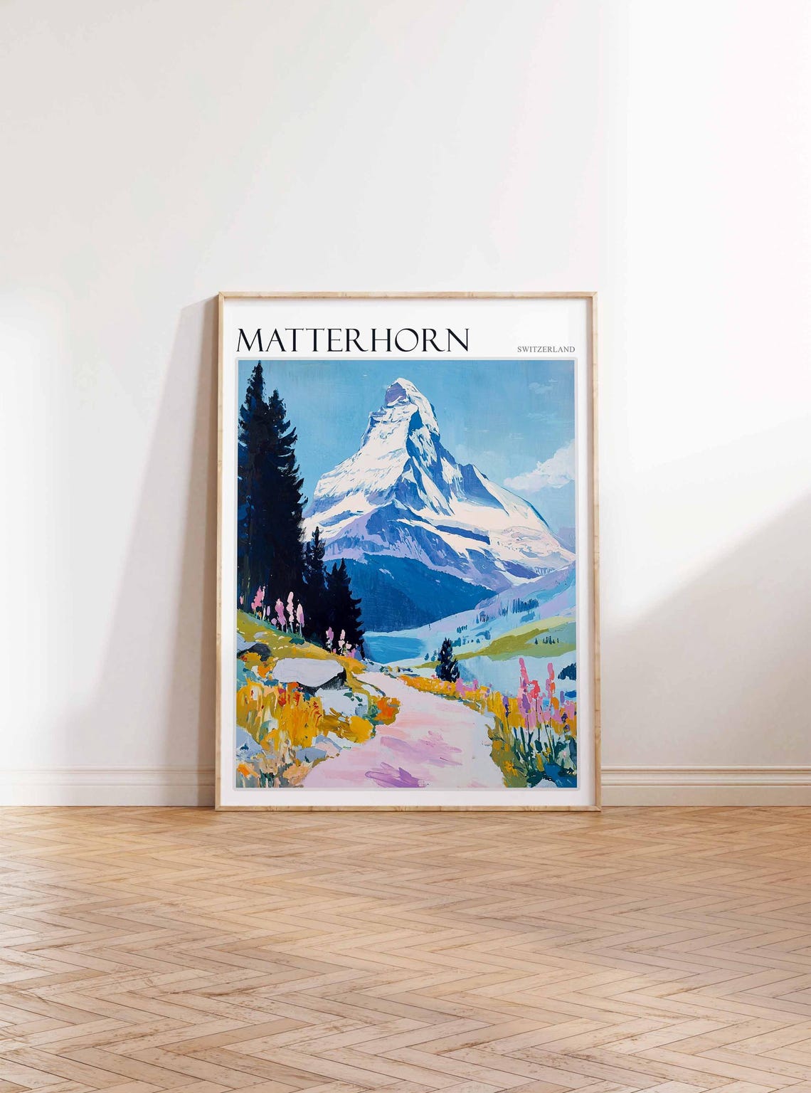 Matterhorn Poster Matterhorn Travel Print Swiss Decor Europe Travel Poster European Wall Art Switzerland Wall Art Mountain Poster - Image 4