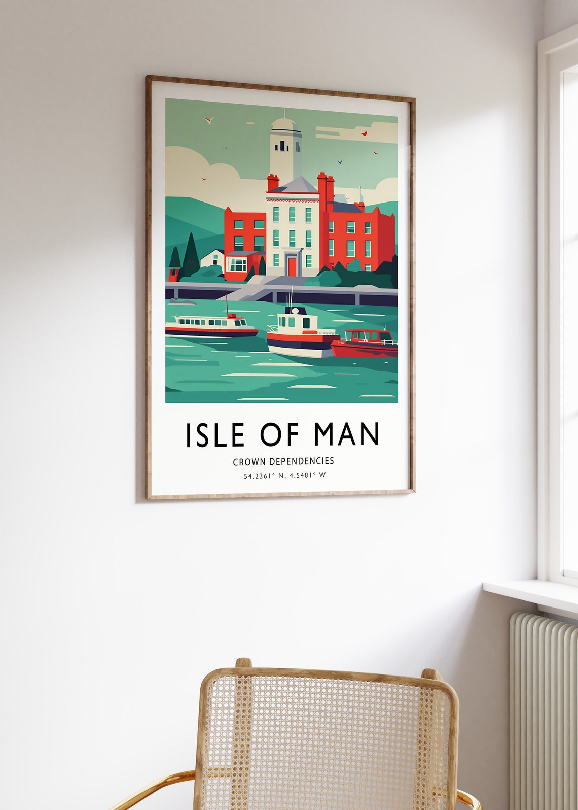 Isle Of Man Travel Print Isle Of Man Uk Travel Poster Beach Seaside Travel Wall Art Modern Travel Art Travel Gift - Image 3
