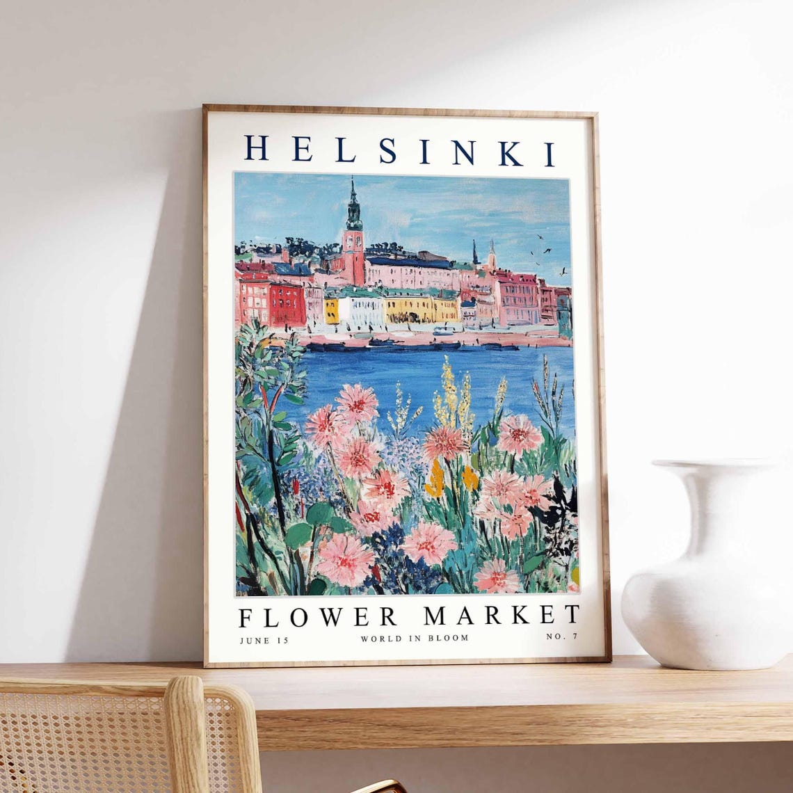Helsinki Flower Market Onion Domes Cosmos Flower Garden Poster