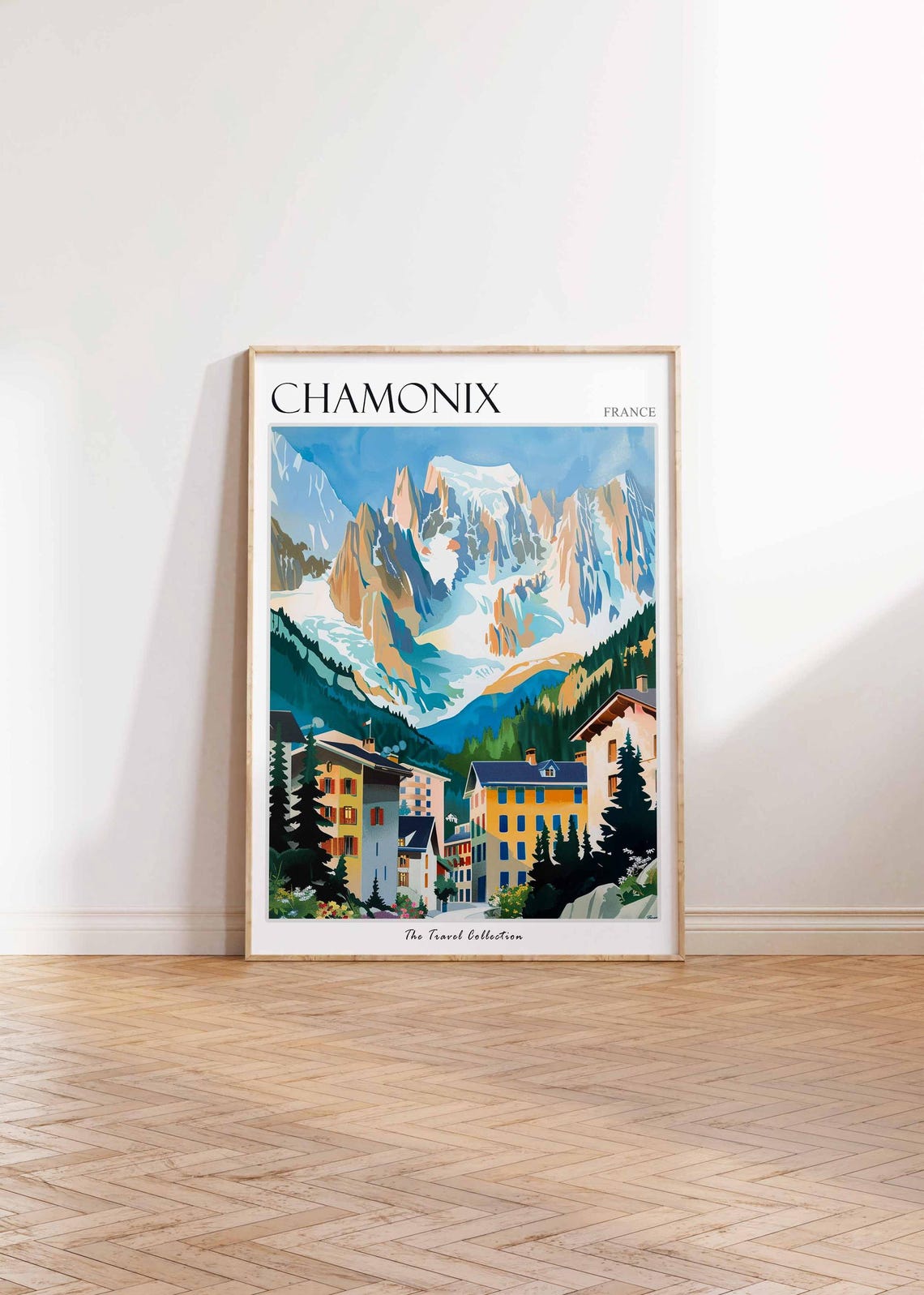 Chamonix Poster France Travel Print French Decor Europe Travel Poster European Wall Art Ski Print Chamonix Travel Poster - Image 2