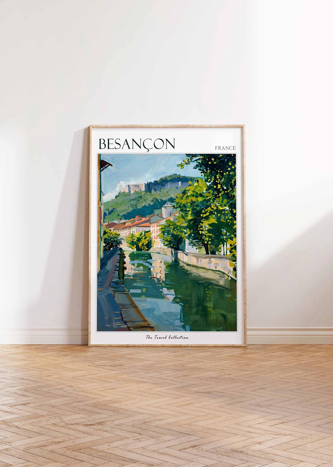 Besancon France Riverside Town Citadel View Scene Travel Poster - Image 2