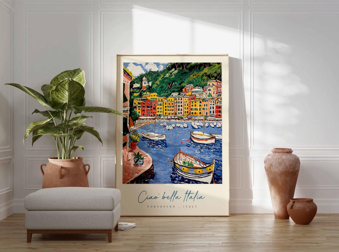 Portofino Poster Italian Travel Print Portofino Travel Art Portofino Wall Art Italy Art Italy Travel Decor Italian Travel Gift - Image 3