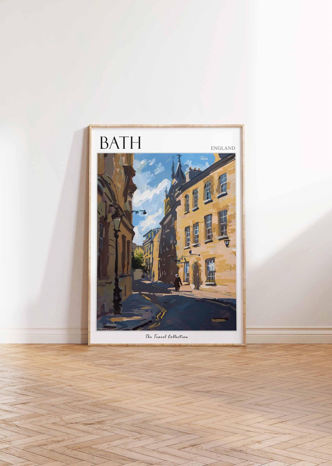 Bath England Golden Stone Georgian Street Painting Travel Poster - Image 2