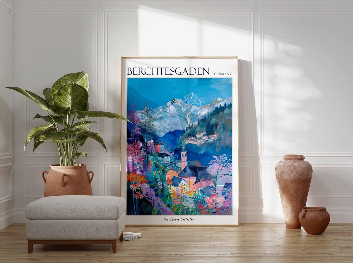 Berchtesgaden Germany Alpine Mountain Village Scenic Art Poster - Image 3
