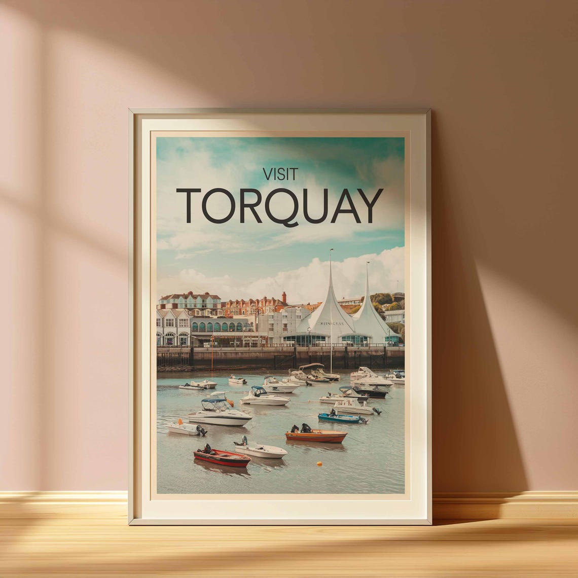 Visit Torquay Marina Boats and Waterfront Photographic Poster - Image 3