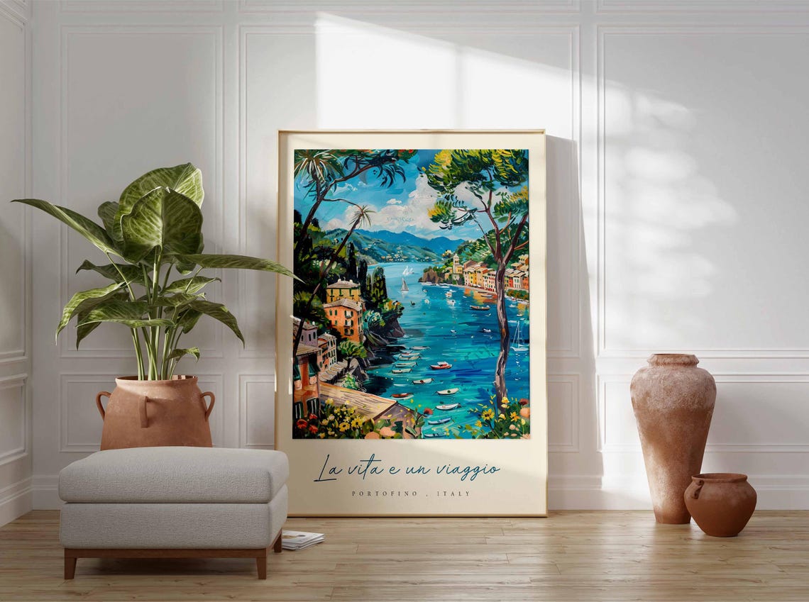 Portofino Poster Italian Travel Print Portofino Travel Art Portofino Wall Art Italy Art Italy Travel Decor Italian Travel Gift - Image 3