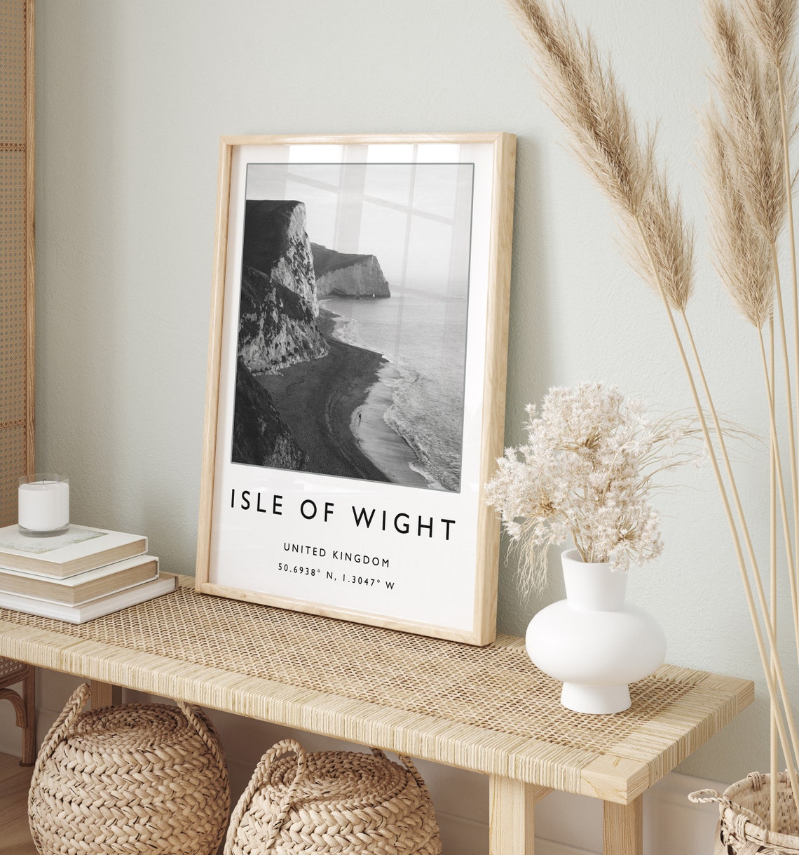 Isle Of Wight Travel Print Isle Of Wight Poster United Kingdom Print Black And White Travel Poster Travel Art Travel Gift - Image 2