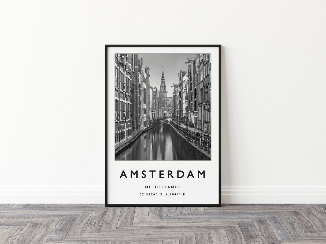 Amsterdam Travel Print Amsterdam Travel Poster Netherlands Travel Poster European Travel Art Print Photographic Wall Art Travel Print - Image 3
