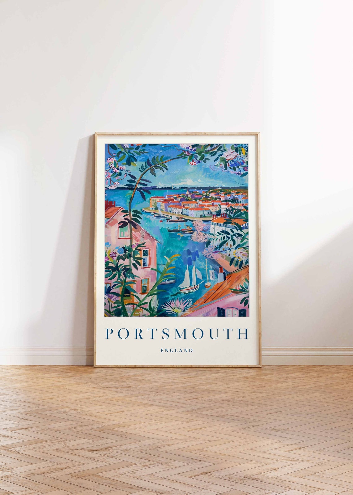 Portsmouth Poster Portsmouth Travel Print England Wall Art British Travel Print Uk Decor City Print Portsmouth Travel Poster - Image 2