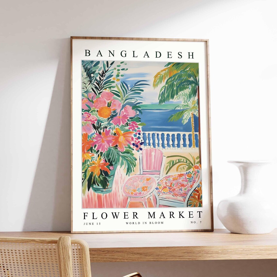 Bangladesh Seaside Terrace Floral Bouquet Balcony Flower Market Poster