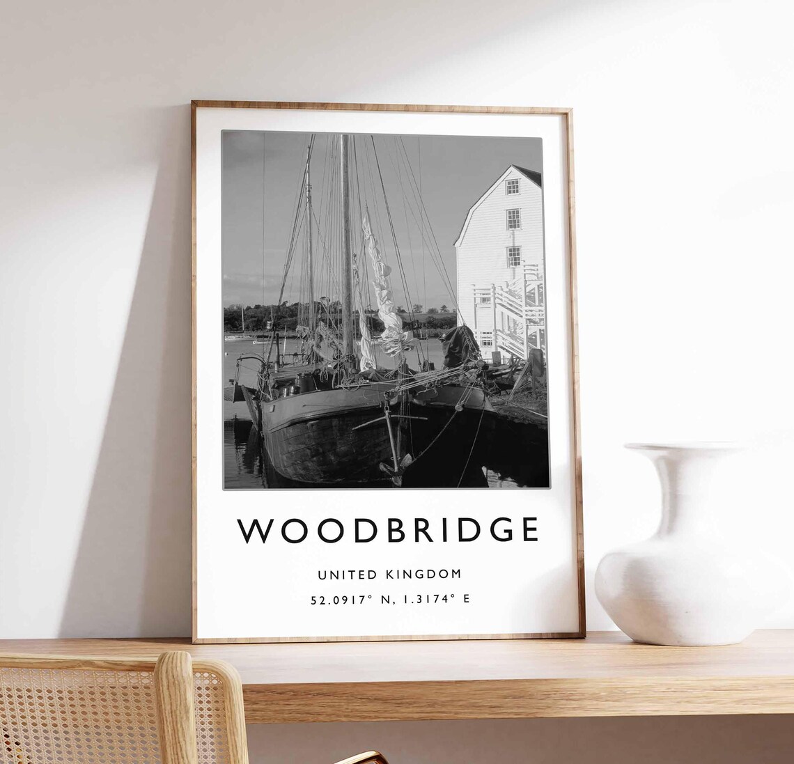 Woodbridge United Kingdom Sailboat Harbor Photo Travel Art Poster