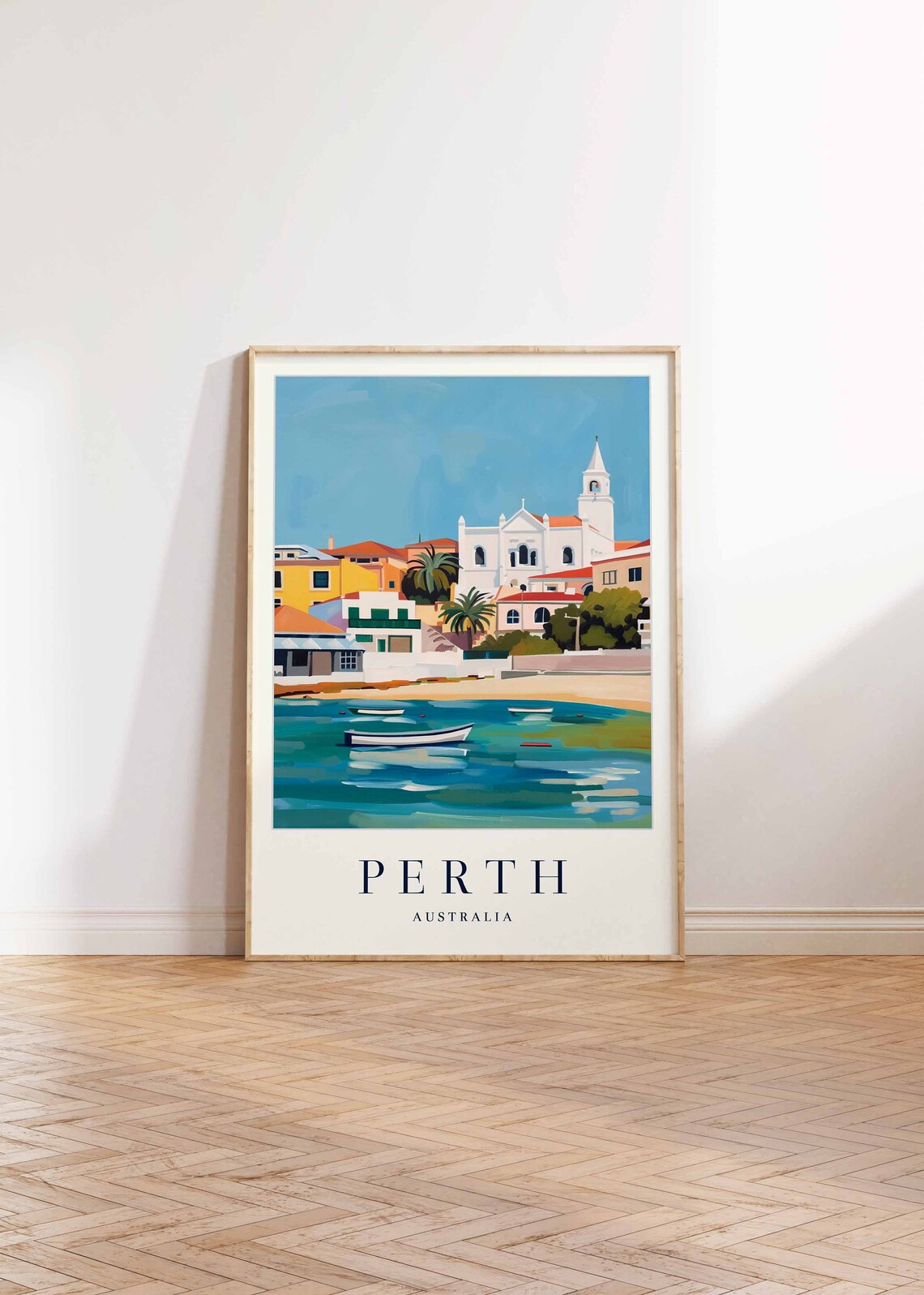 Perth Poster Perth Travel Print Australia Wall Art Australian Decor Tropical Decor Sea Print Perth Gift Perth Travel Poster - Image 2